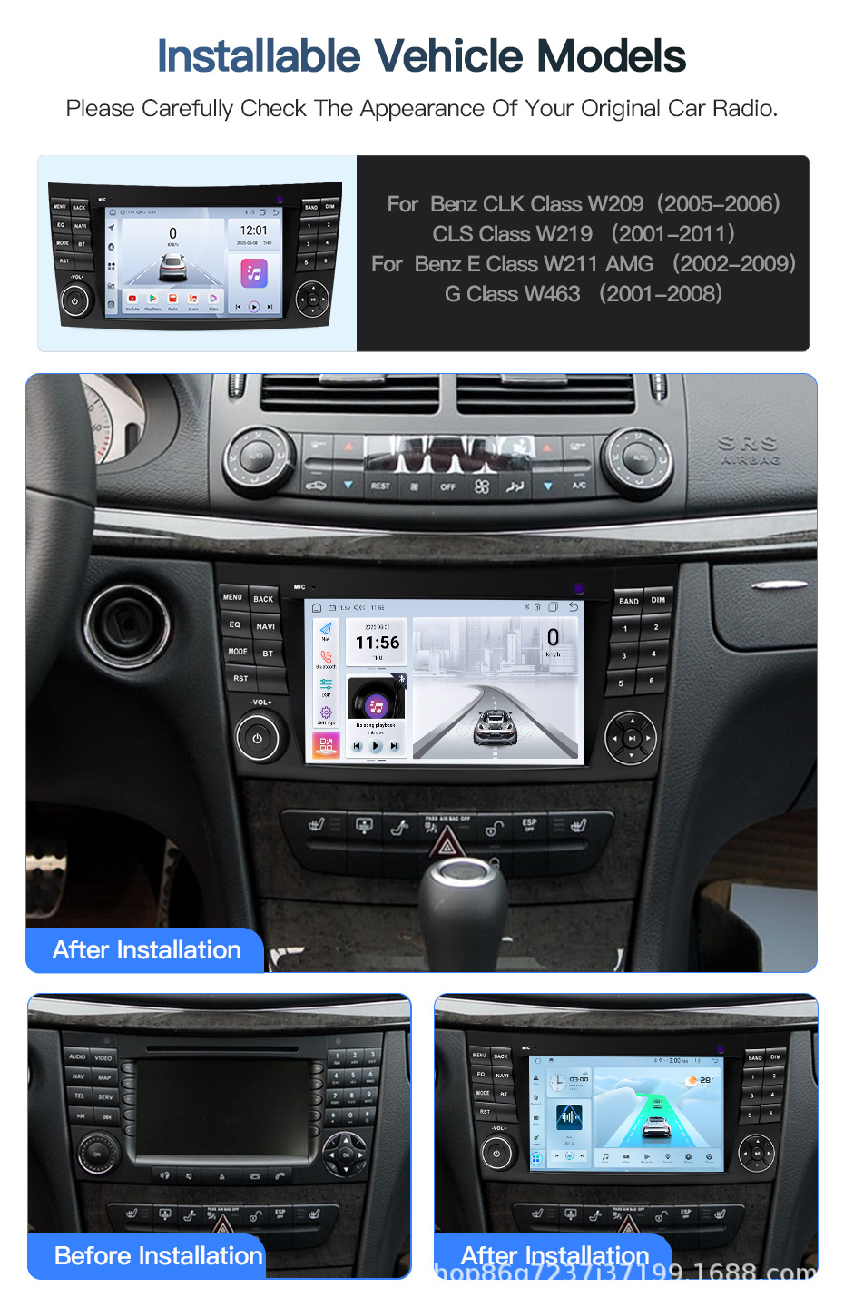 Suitable for Mercedes-Benz W211 7inch Car Multimedia Player Carplay Car Navigation Universal Car Navigation System