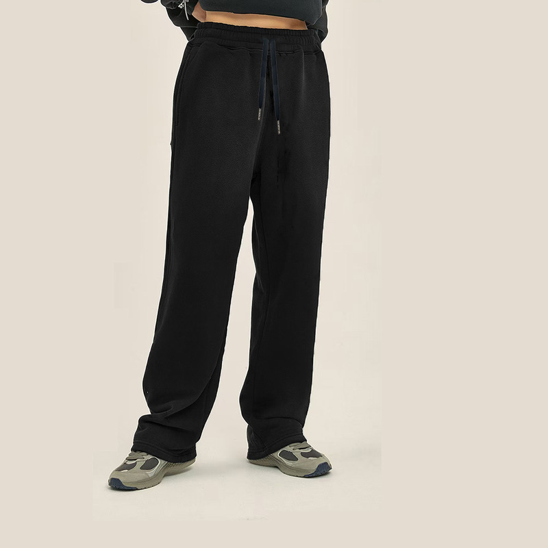 Four Seasons Straight-Leg Casual Jogger Pants with Drawstring Waist, Fashionable Solid Color, Everyday Wear, Terry Cloth Four Seasons Straight-Leg Casual Jogger Pants with Drawstring Waist, Fashionable Solid Color, Everyday Wear, Terry Cloth