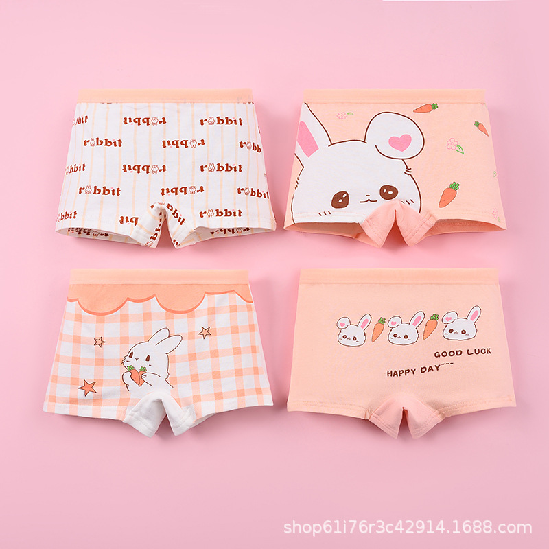 简装儿童内裤女全面四角卡通女孩内裤纯棉宝宝小孩小学生内裤女