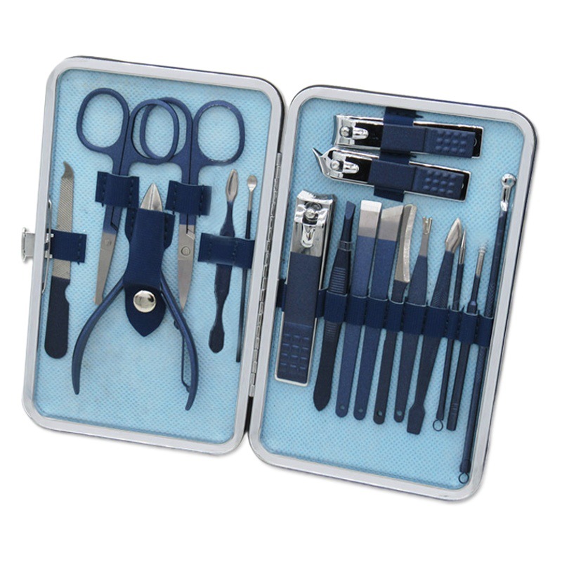 Blue 18-piece set of dead skin pliers nail clipper set beauty nail clipper pedicure nail clipper nail clipper tool LOGO