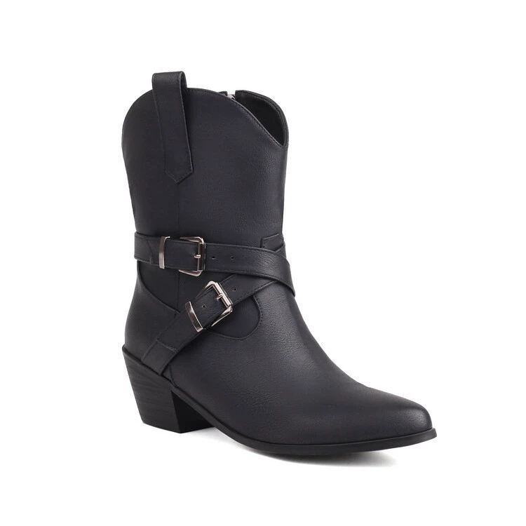 (Cross-border trading), belt, buckle, low boots, plus size