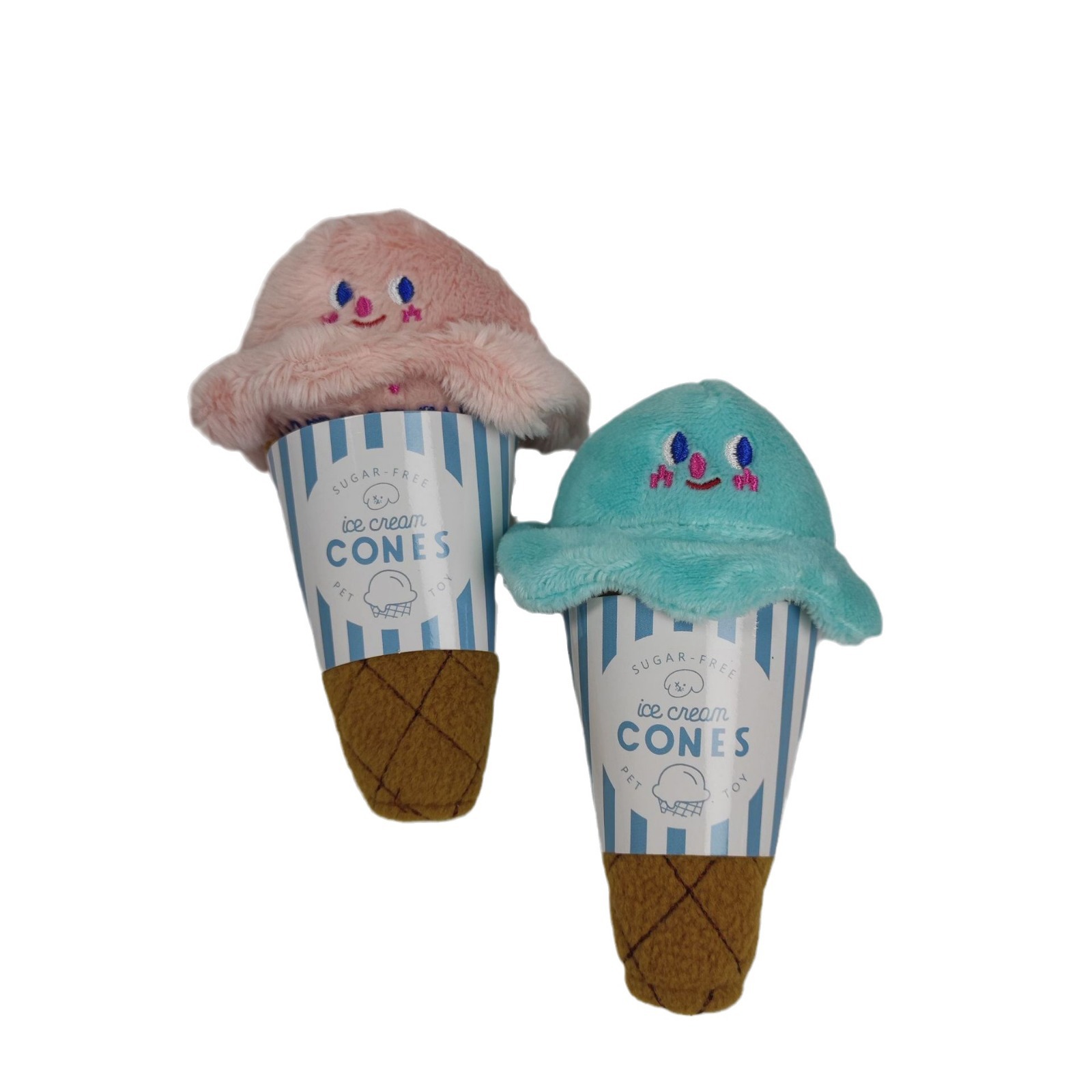 (2개) 인스 윈드 아이스크림 애완견은 음식 냄새를 맡고, 소리를 내고, 음식을 숨기고, 음식 장난감을 찾고, 소리 종이, 대화형 지루함 완화 봉제 인형을 찾습니다.