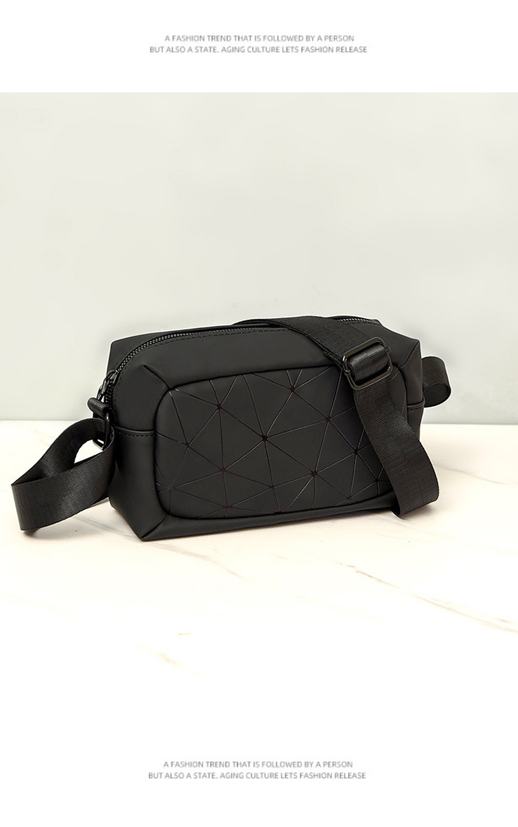 Street, Shopping Occasion Oxford Cloth Material Men's Solid Color Oxford Cloth Sewing Thread Zipper Crossbody Bag