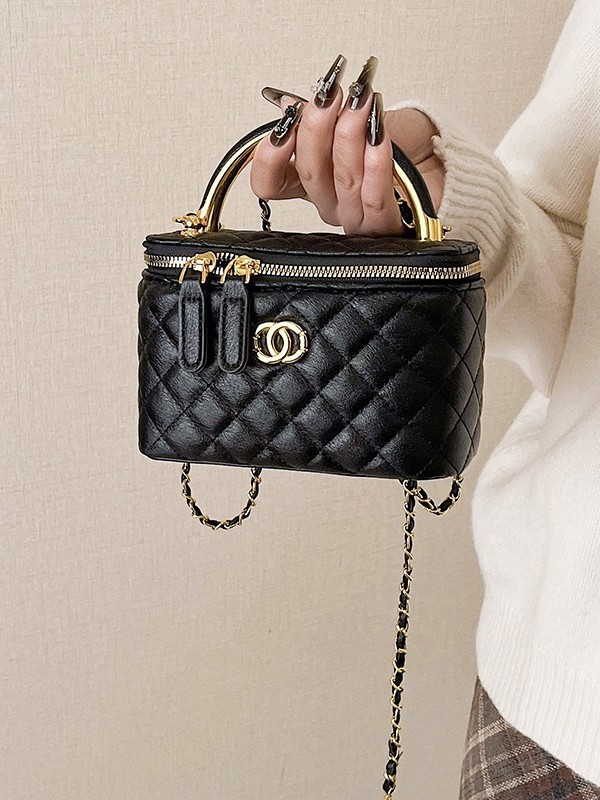Nicho coreano transfronterizo nuevo estilo de moda de cadena de diamante bolso de mano alta sensación de caja de mano universal bolso cuadrado