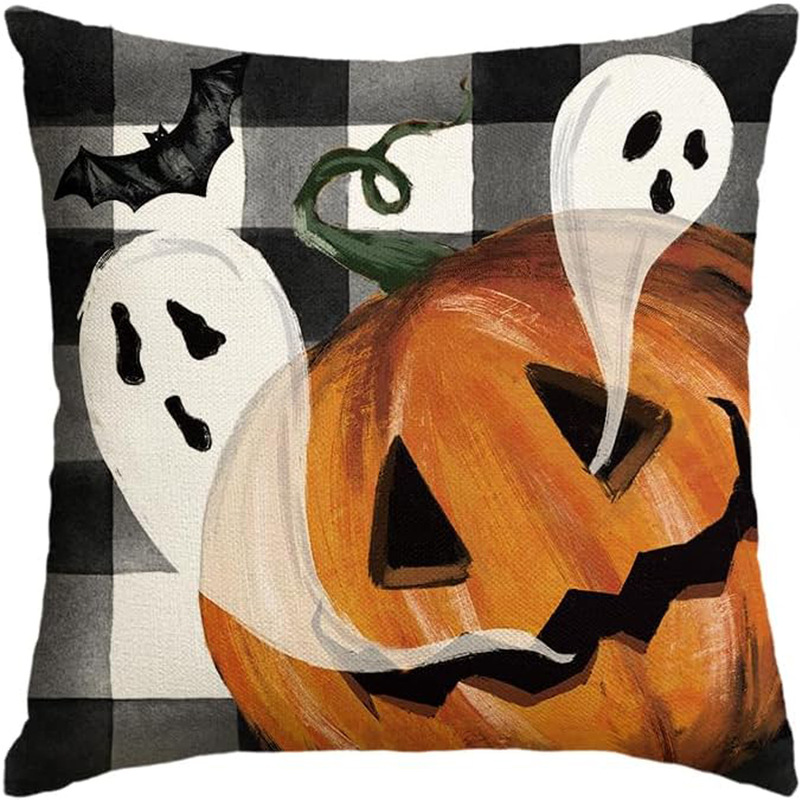 ハロウィンゴースト枕カバーホリデーホームパーティー装飾リビングルームソファクッション寝室ベッドサイドリネンクッション|undefined