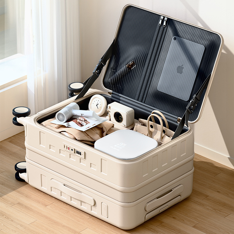 Maleta DTA 2025 nueva caja de contraseña multifuncional de almacén profundo para mujer se puede ampliar y gran capacidad caja de viaje de apertura lateral