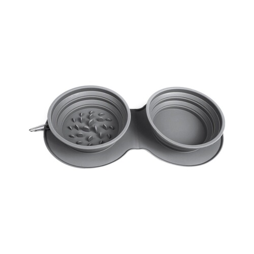 Silicone Foldable Pet Bowl, Silicone Cat Dog Pet Anti-Choking Dual Feeding Bowl, Outdoor Pet Portable Cat Bowl Dog Bowl