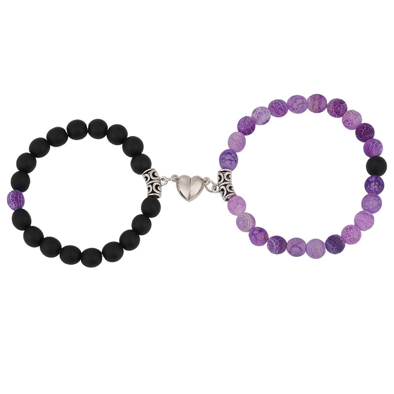 Couple, Unisex Gender Simple Style Geometric Alloy Natural Stone Beaded Chain Bracelets In Bulk