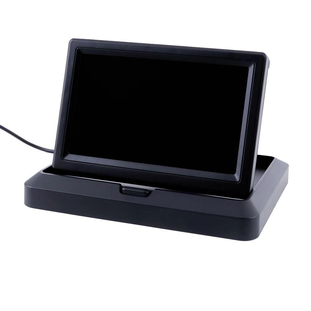 Car-Mounted Dual Av Input Reversing Rearview Image Lcd High-Definition Display 5inch Foldable Display Screen