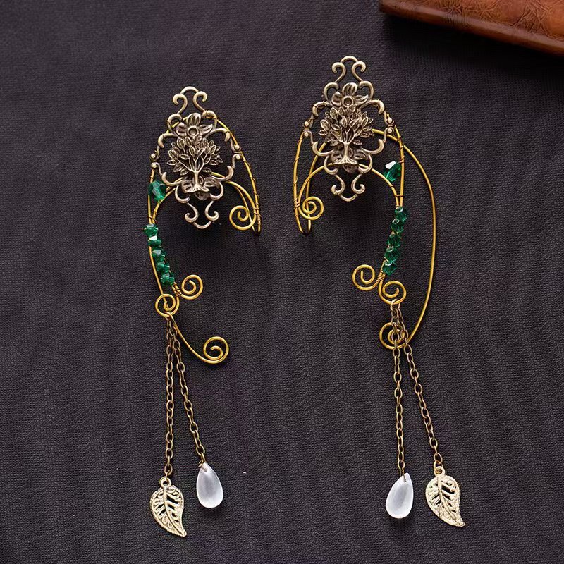 2023 New Style Non-Pierced Ear Clips, Hand-Woven Ear Hooks, European and American Aliexpress Amazon Popular Earrings, Women's Earrings