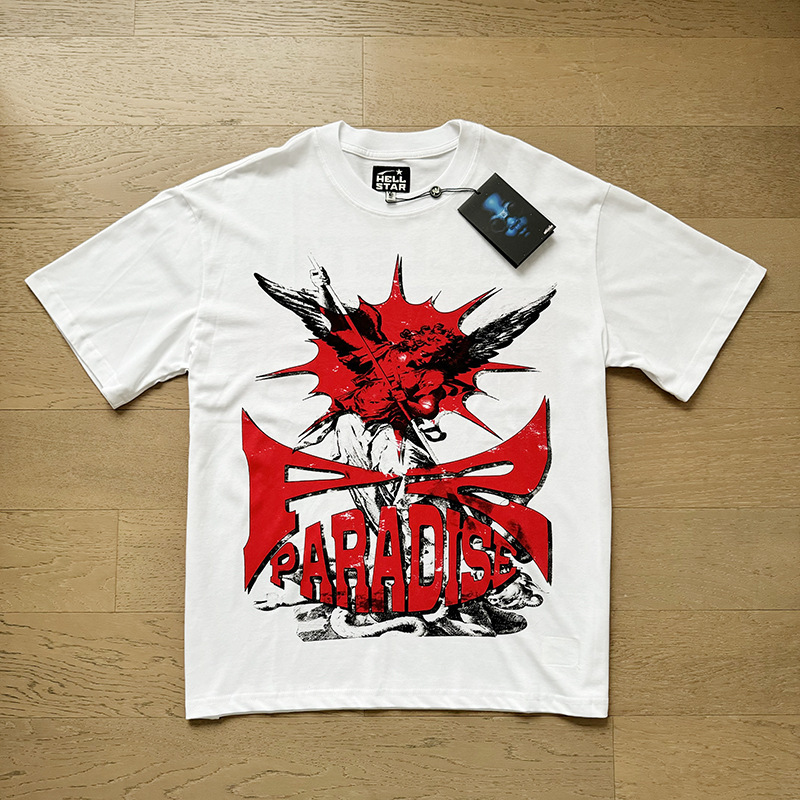 美潮地獄の星insと同じレトロなプリント上着男女のカジュアルなファッション綿の水洗い半袖tシャツ|undefined
