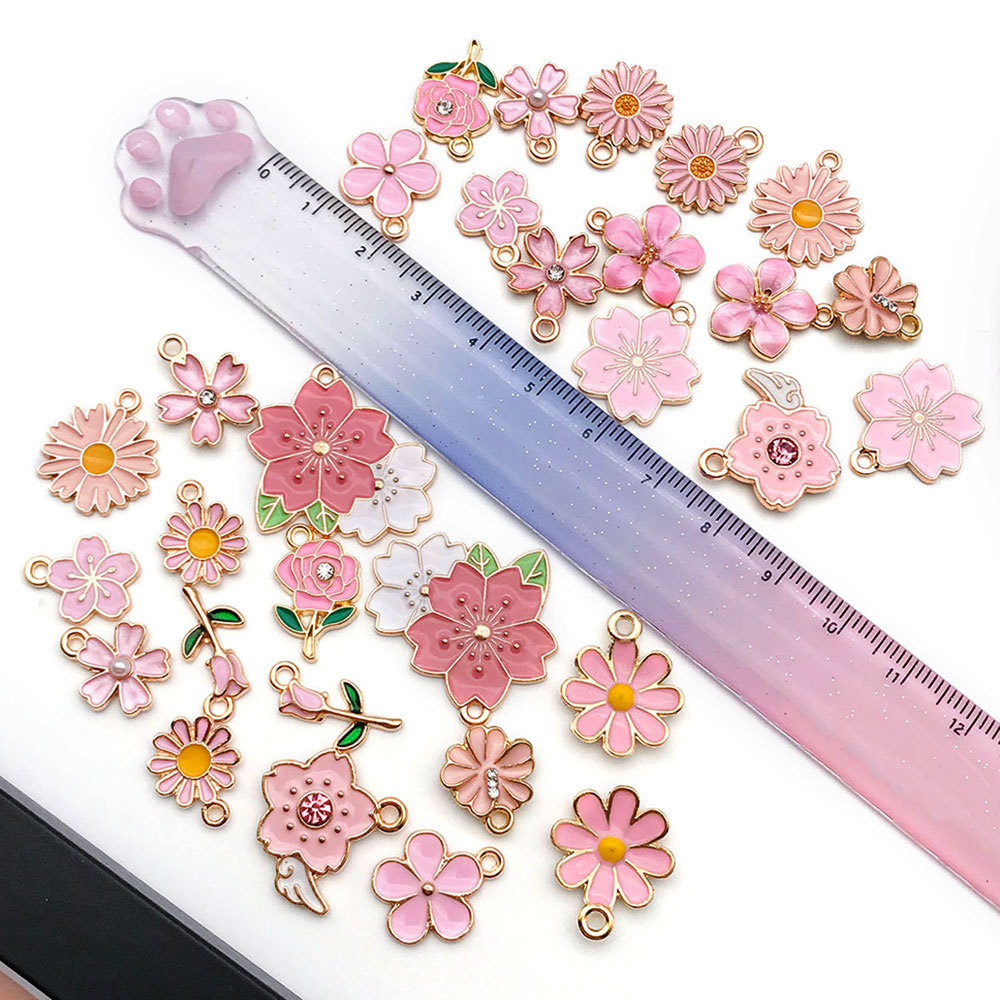 Alloy Material 1 Piece 11.4*14.6mm 16 * 18 Mm 9*18mm Alloy Rhinestones Flower Pendant