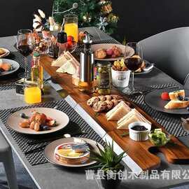 木质拼图餐盘创意可拼接餐盘西餐牛排芝士装饰摆盘寿司小吃盘