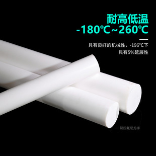Large Diameter Ptfe Rod Wear-Resistant Cylindrical Ptfe Rod Ptfe Rod White Plastic Rod New Material