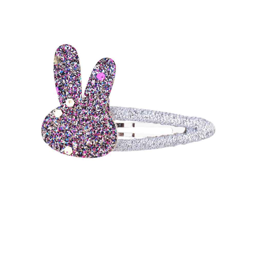 Girl'S Cute Rabbit Flower Non-Woven Bronzing Glitter Hair Clip display picture 7