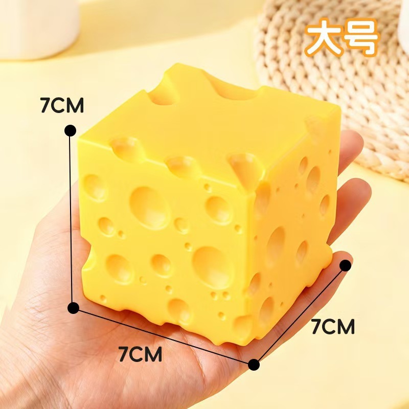 Nuevo producto explosivo bloque de queso suave - amarillo, juguete de descompresión plástica, con función de extrusión