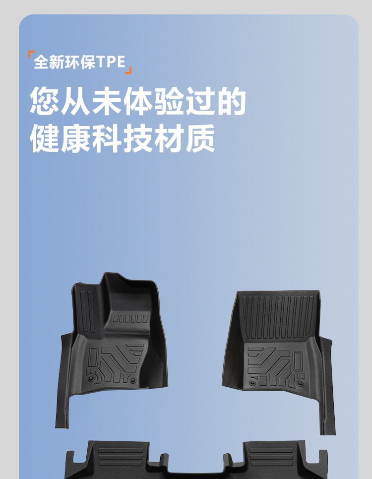 Suitable for 20-26 Models of Land Rover Defender 110/90, Full-Coverage Interior Decorative Floor Mats with Threshold Protection, Tpe Car Floor Mats