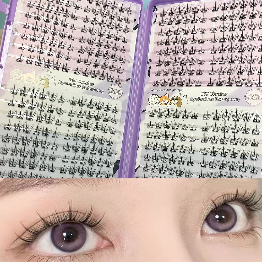 Serie de pestañas postizas transfronterizas Libro de pestañas de comercio exterior Pestañas postizas en inglés completas Pestañas postizas de gran capacidad, pelo segmentado de un solo racimo