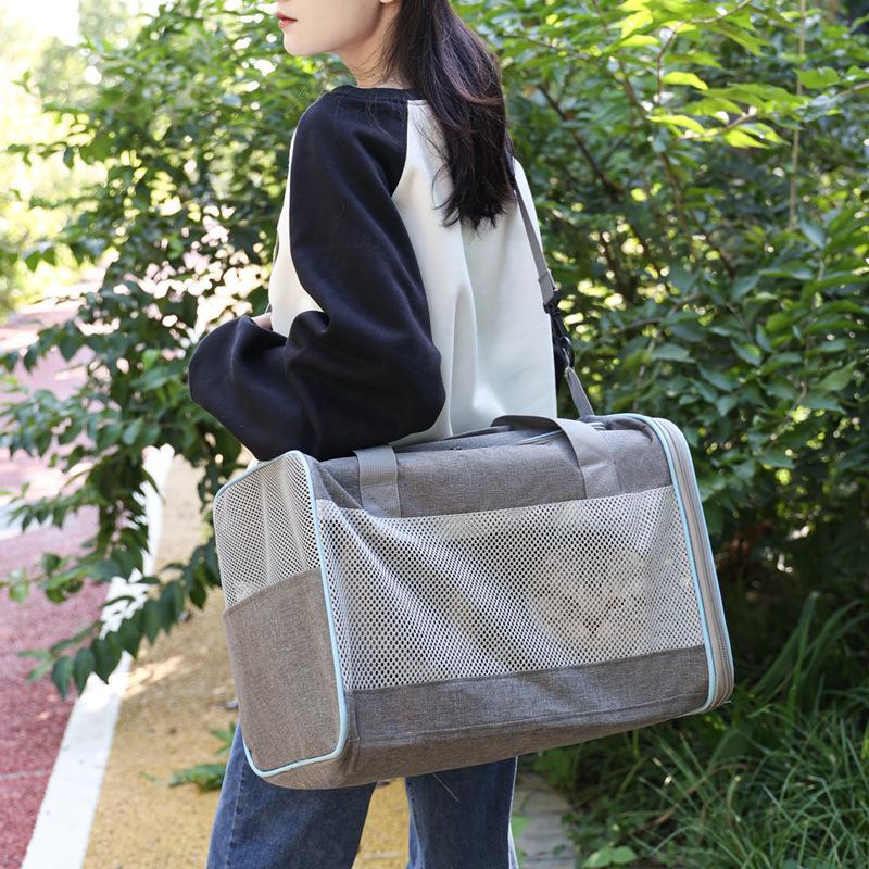 Nuovo, con più scomparti, pieghevole, borsa per gatti portatile per uscite, grande capacità, zaino a tracolla per animali domestici_voghion.com