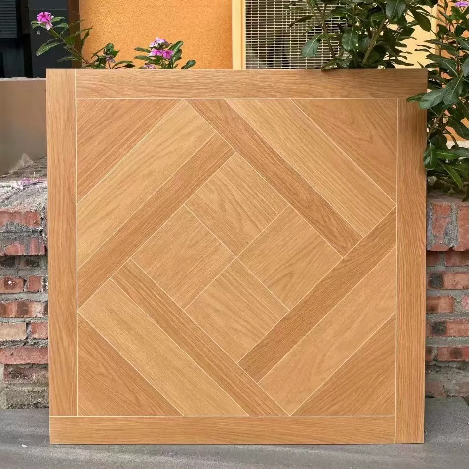 正宗广东产精雕复刻柔光800×800防滑仿实木陶瓷书房卧室陶瓷地板