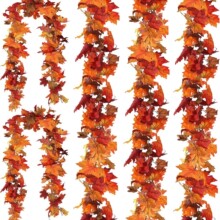 仿真枫叶藤条感恩节装饰家庭壁炉布置枫叶跨境专供人造秋季枫叶