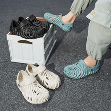 EVA厚底拖鞋男夏季室外运动情侣洞洞包头凉鞋男士防滑软底沙滩鞋