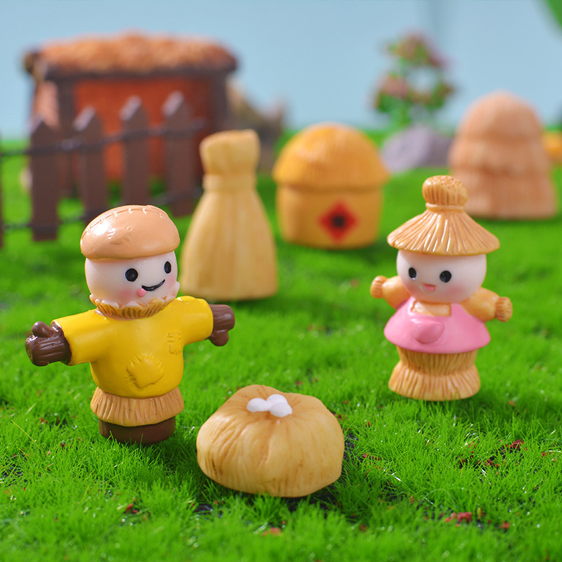 Cross-Border Farm Scarecrow Straw Landscape Micro-Landscape Gardening Ornaments Rice Bin Straw Stack Creative Resin Crafts Cross-Border Farm Scarecrow Straw Landscape Micro-Landscape Gardening Ornaments Rice Bin Straw Stack Creative Resin Crafts