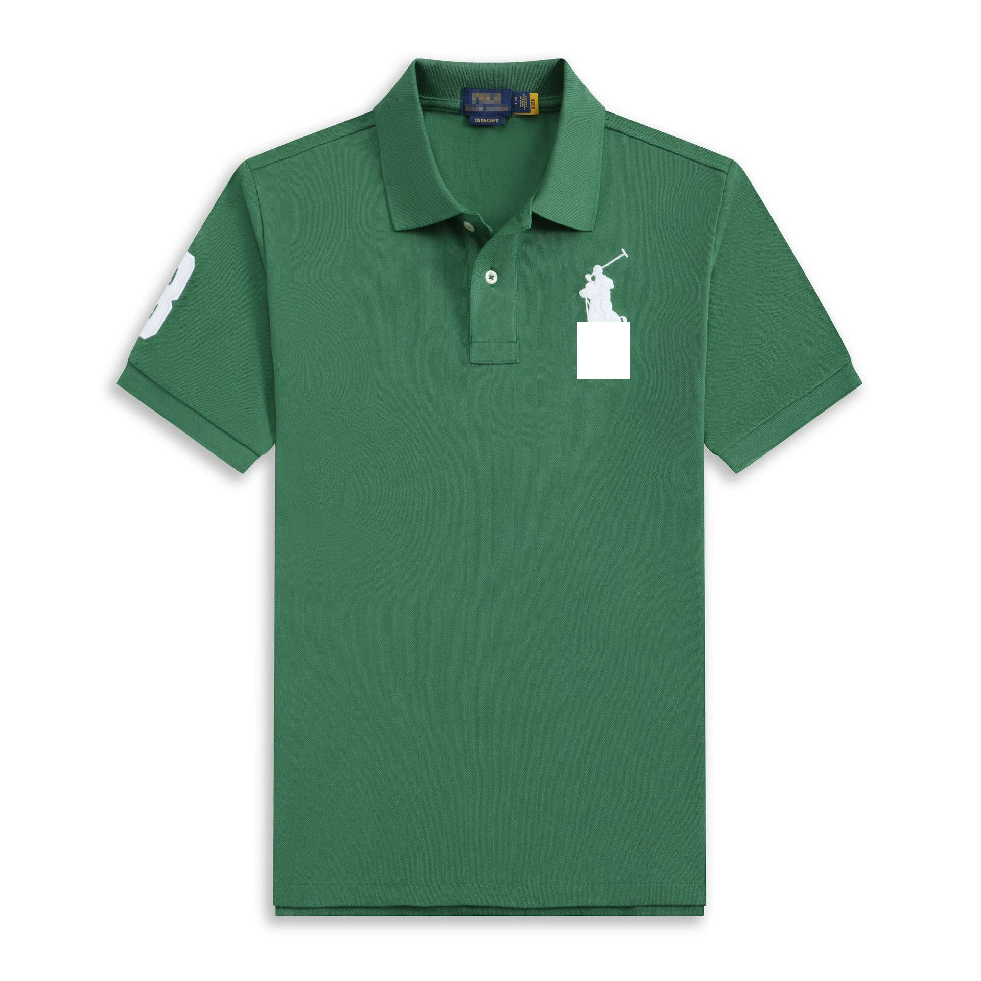Поло футболка с коротким рукавом (POLO), вышивка, летний трикотаж, размеры XS–3XL