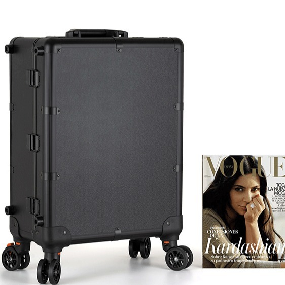 Espejo completo, atenuación de tres colores, caja de maquillaje profesional con luz, barra de tracción, rueda universal multicapa, caja de maquillaje y maquillaje 508