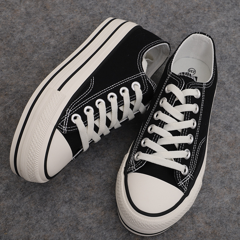 DDOO6501 spring canvas shoes women's shoes thick-soled casual shoes 2024 New Popular board shoes versatile student shoes DDOO6501 spring canvas shoes women's shoes thick-soled casual shoes 2024 New Popular board shoes versatile student shoes