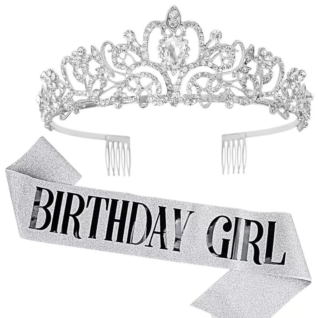 Европейско-американский набор на день рождения: наплечная лента-корона BIRTHDAY QUEEN/GIRL, праздничный набор