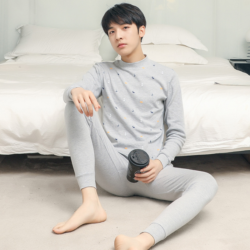 Adolescentes medio y grande ropa interior para niños traje de niños extra grande ropa de otoño pantalones largos traje suéter de algodón ropa interior larga para hombres