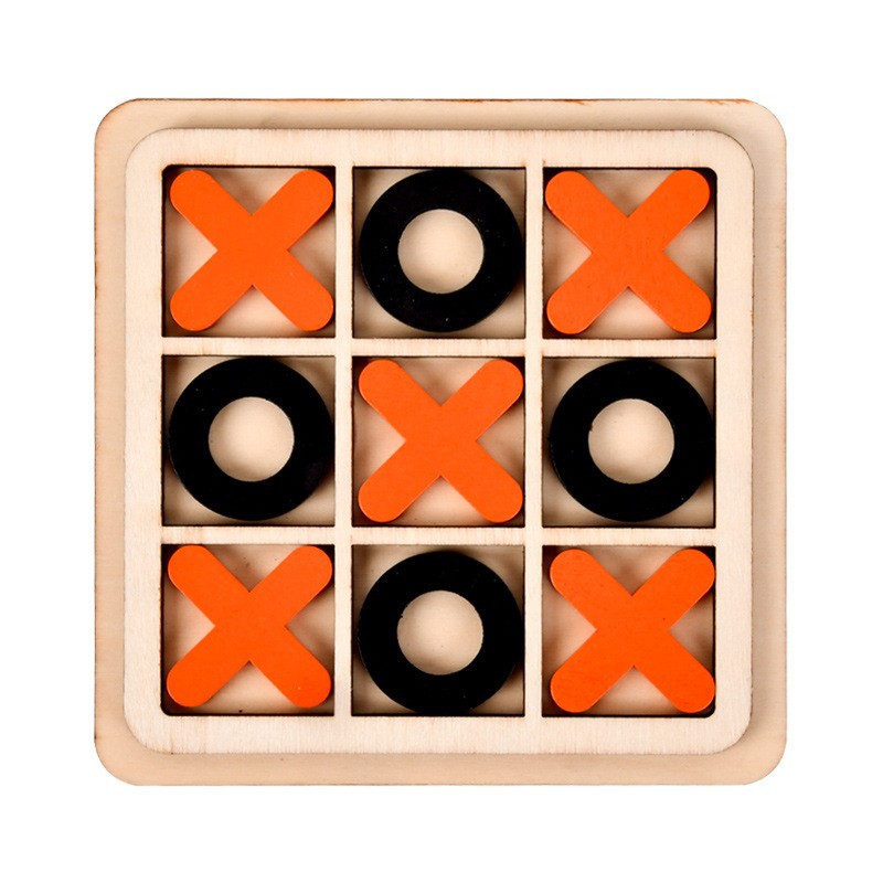 Tac Toe de madera transfronteriza o ajedrez pequeño mini nueve cuadrados pensamiento lógico juguete educativo para niños juego de mesa