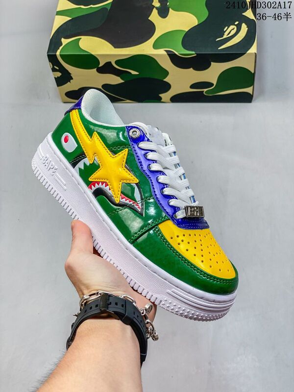 莆田工場直販 BAPESTA SK8 DUNK ストリートトレンド 黒と白のサメ カップル バイブ カジュアル シューズ|undefined