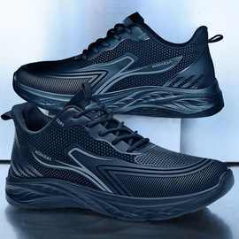 【超轻】皮面防水耐磨跑步男鞋防滑休闲春季潮流百搭软底运动鞋