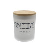 Bamboo cover aroma candle glass cup round pudding cup candy can printed spray color LOGO factory