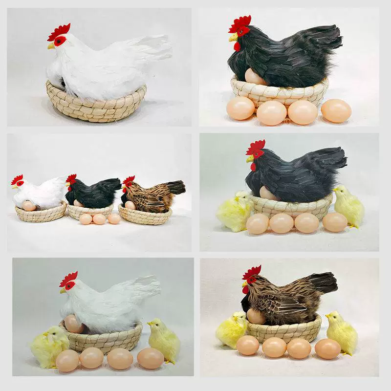 Симуляционные ornaments курица фальшивый большой петух модель супермаркет инкубаемые яйца цыплят украшения кладка яиц старая курица перья оптом
