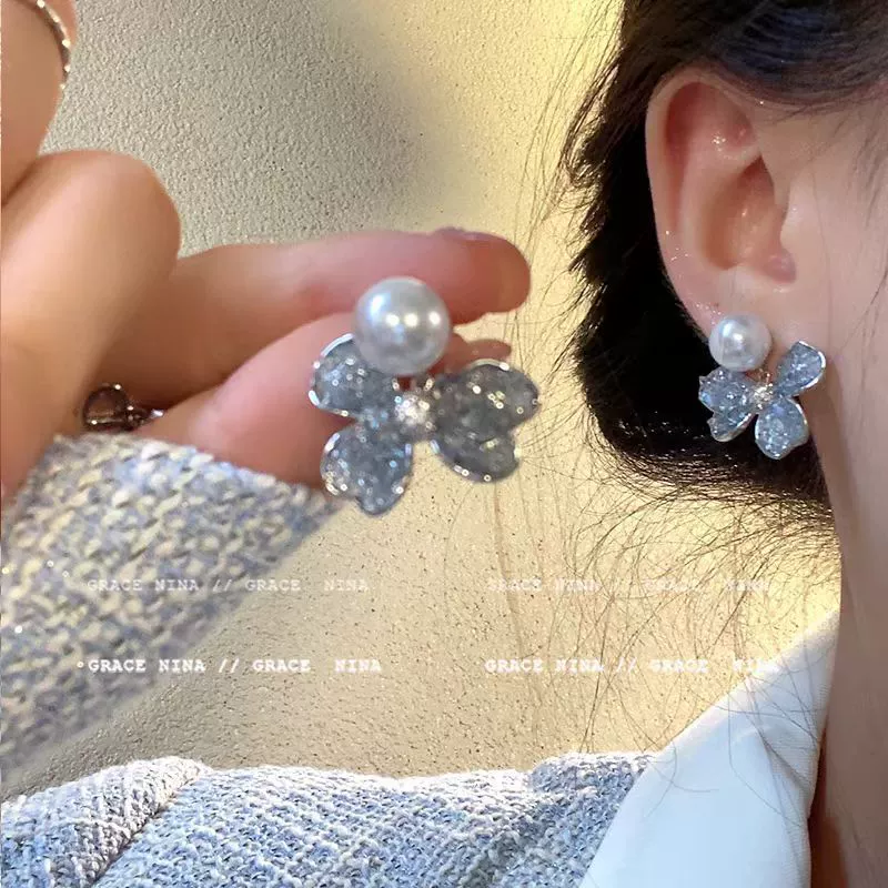Серебряная игла из жемчуга, циркония, модный универсальный дизайн серьг, образец серебра 925, высокий стиль качества, простой и элегантный дизайн