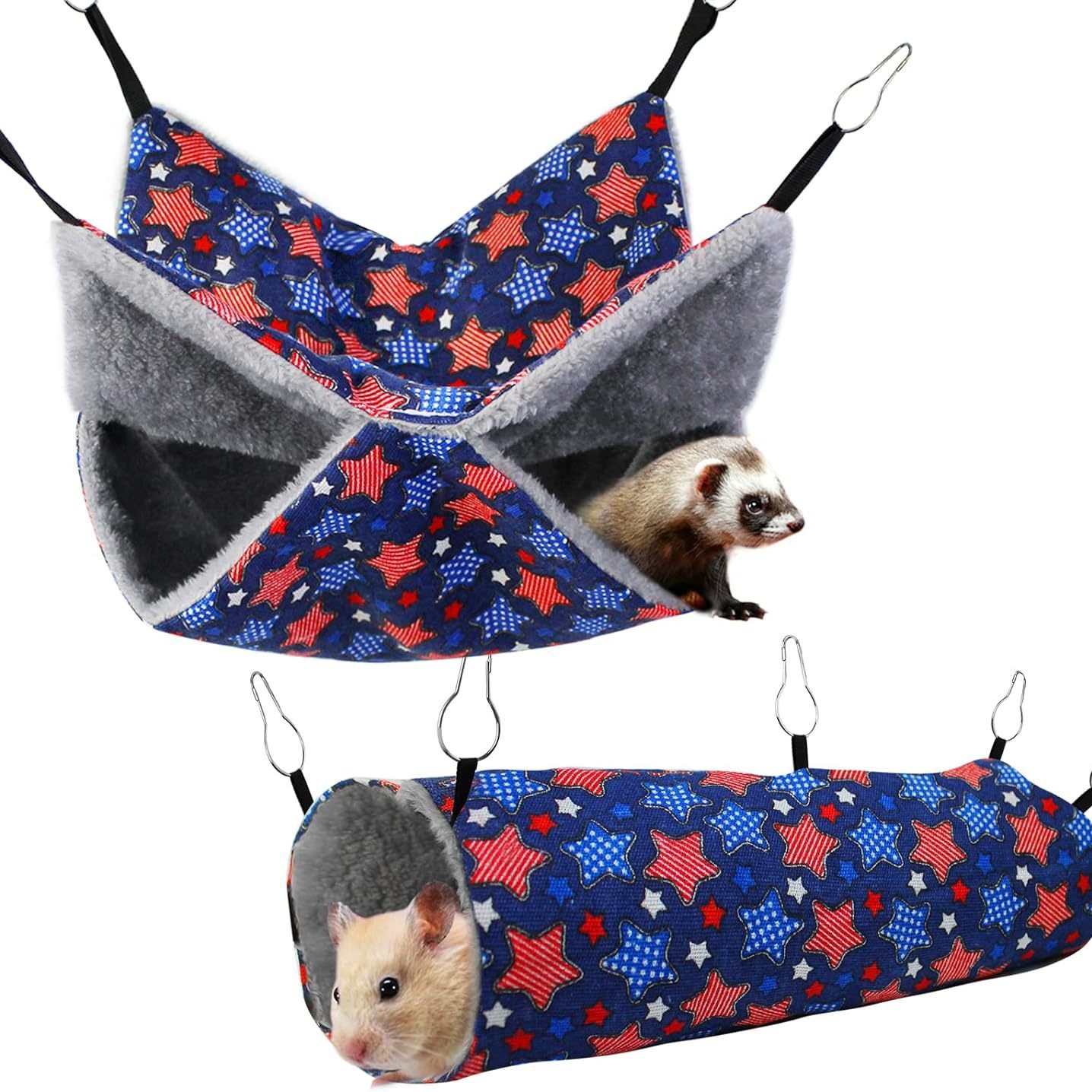 Ferret Small Pet Hammock Set Hanging Hammock And Tubular Tunnel