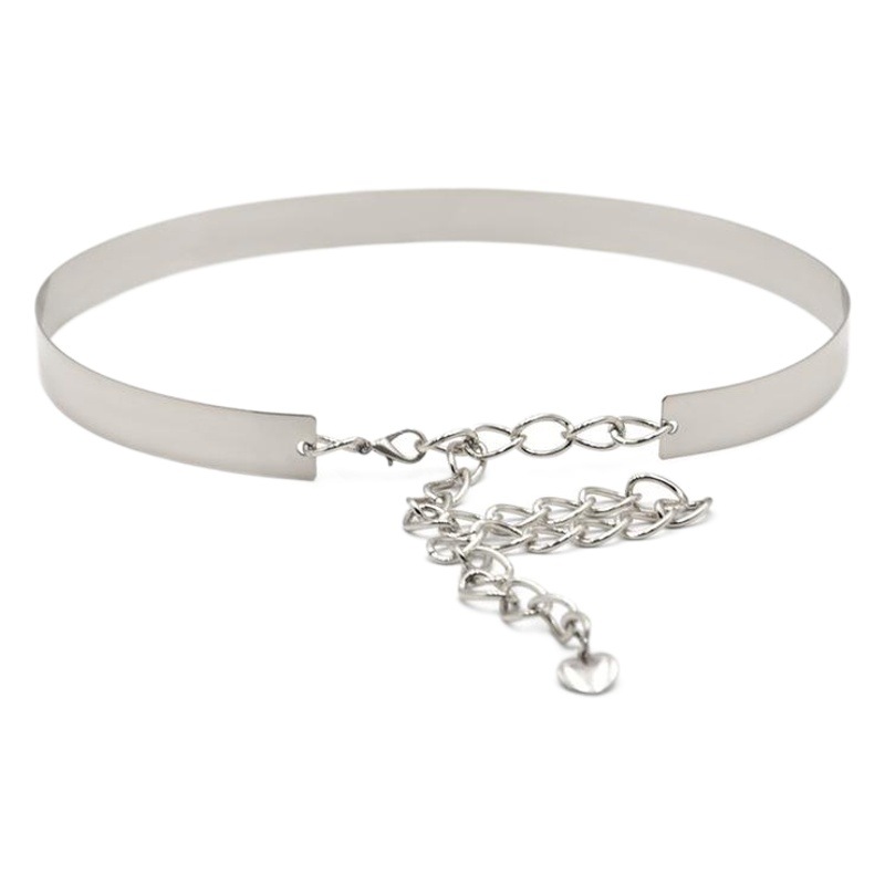 Venta caliente de las mujeres europeas y americanas abrigo vestido hierro cintura sello falda versátil metal ancho accesorios cintura cadena entrega de una sola pieza