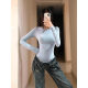 Moses Queen/Moshi Queen Ping Tie Waist Base Shirt Long Sleeve Yoga 62906