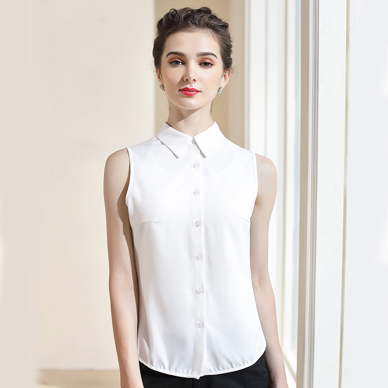 Cotton Sleeveless Shirt for Women Spring and Summer New Fake Collar Korean Style Versatile Bottoming Professional Bottoming Shirt Vest for Women