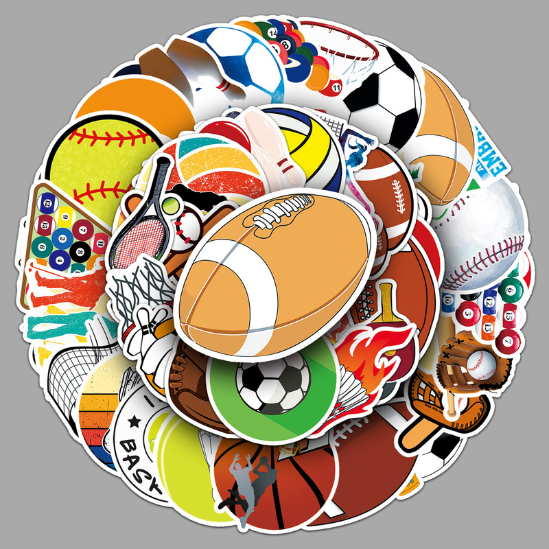 50 ball games cute cartoon graffiti hand account mobile phone case luggage photo album water cup waterproof decorative stickers
