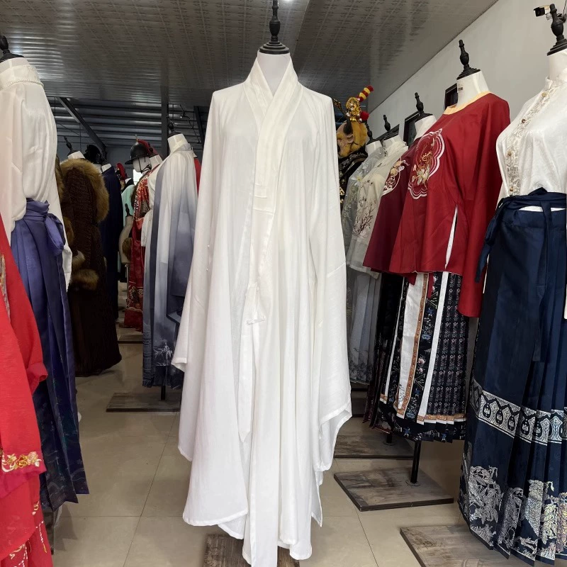 Белый халат базовый слой 2025 новый летний Tencel льняной дышащий унисекс халат внутренний Hanfu.