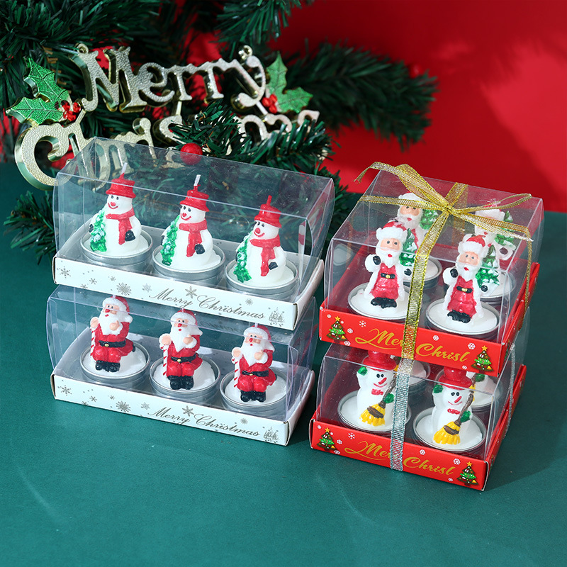 Christmas Christmas Tree Santa Claus Paraffin Christmas Candle 1 Set display picture 1