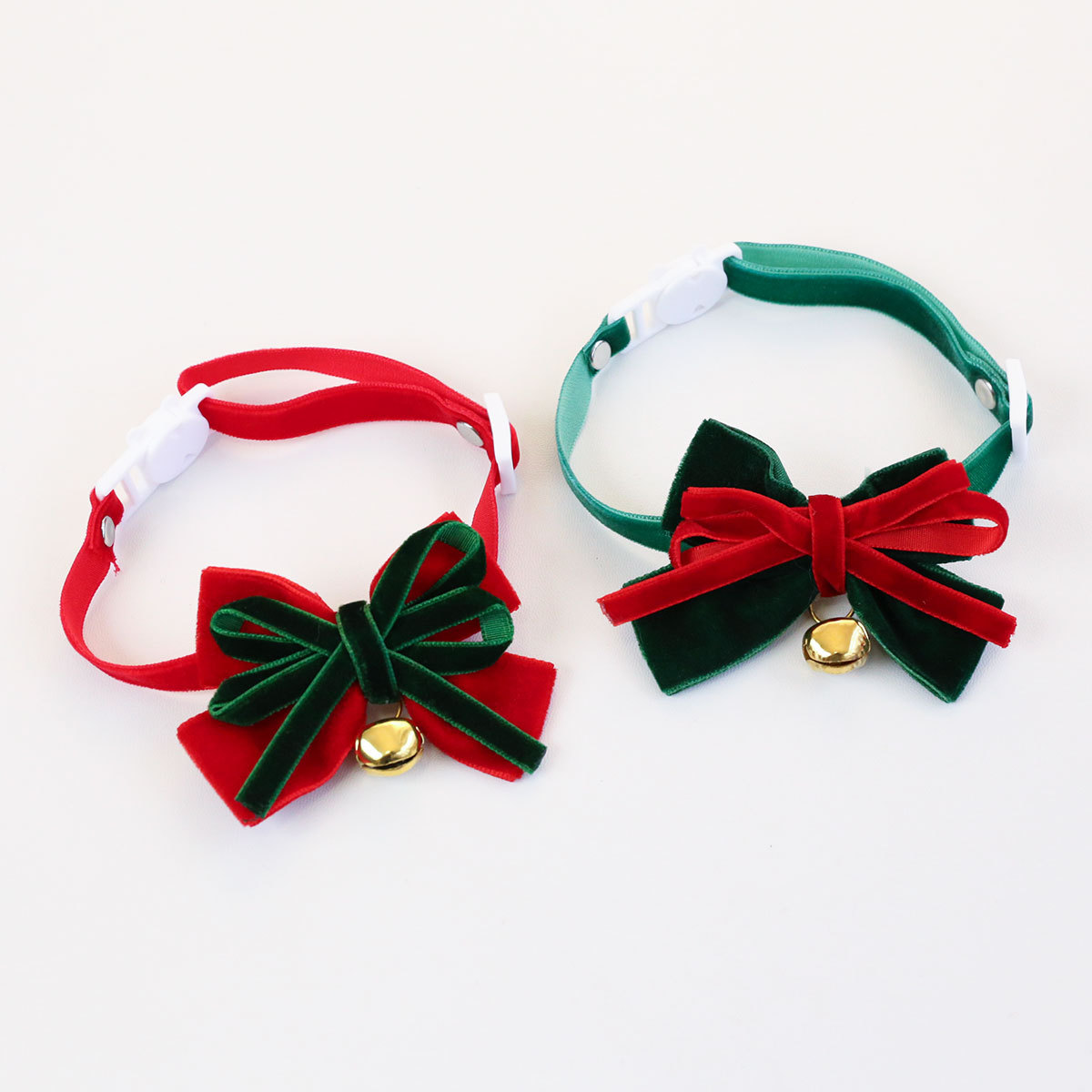 2026 comercio exterior mascotas collar de navidad seda arco campana ajustable felino collar perro collar