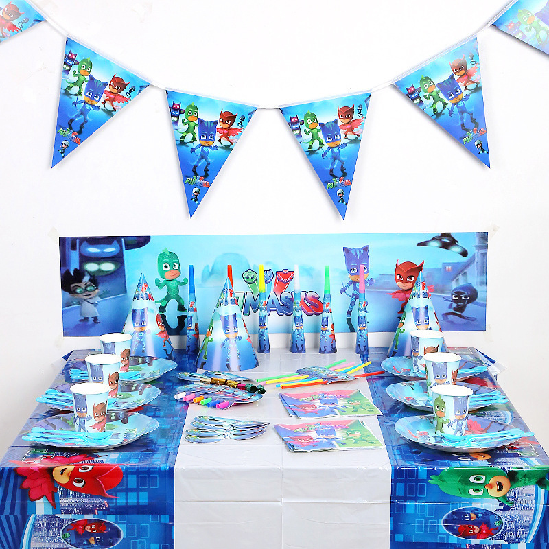 En stock Meng tema traje transfronterizo fiesta de cumpleaños de los niños suministros decoración lugar diseño mantel papel taza