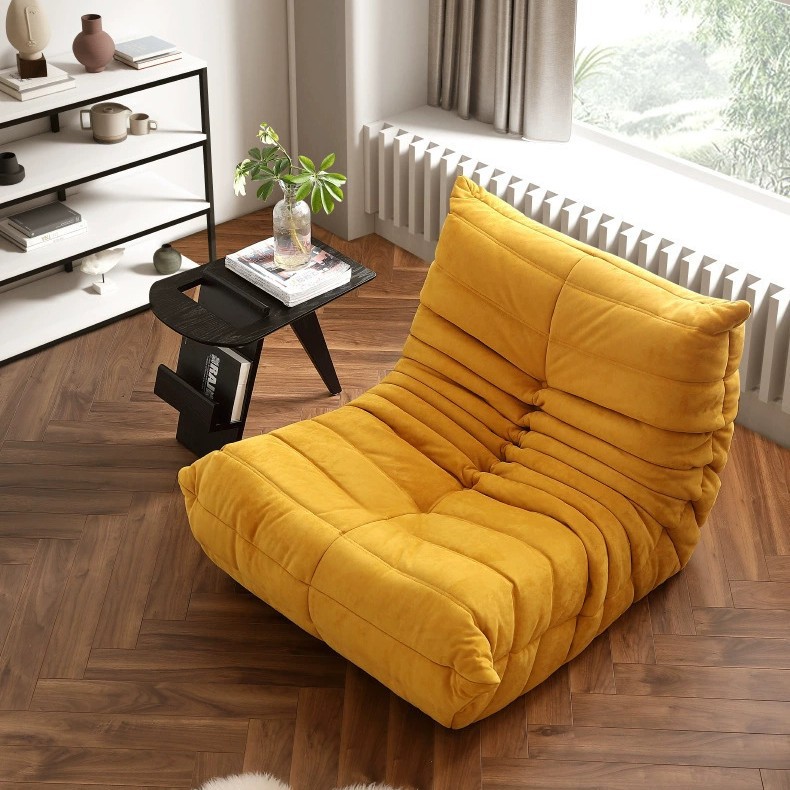 Sofá perezoso nórdico moderno pequeño tipo de casa sala de estar red simple oruga aterrizaje tatami silla reclinable individual