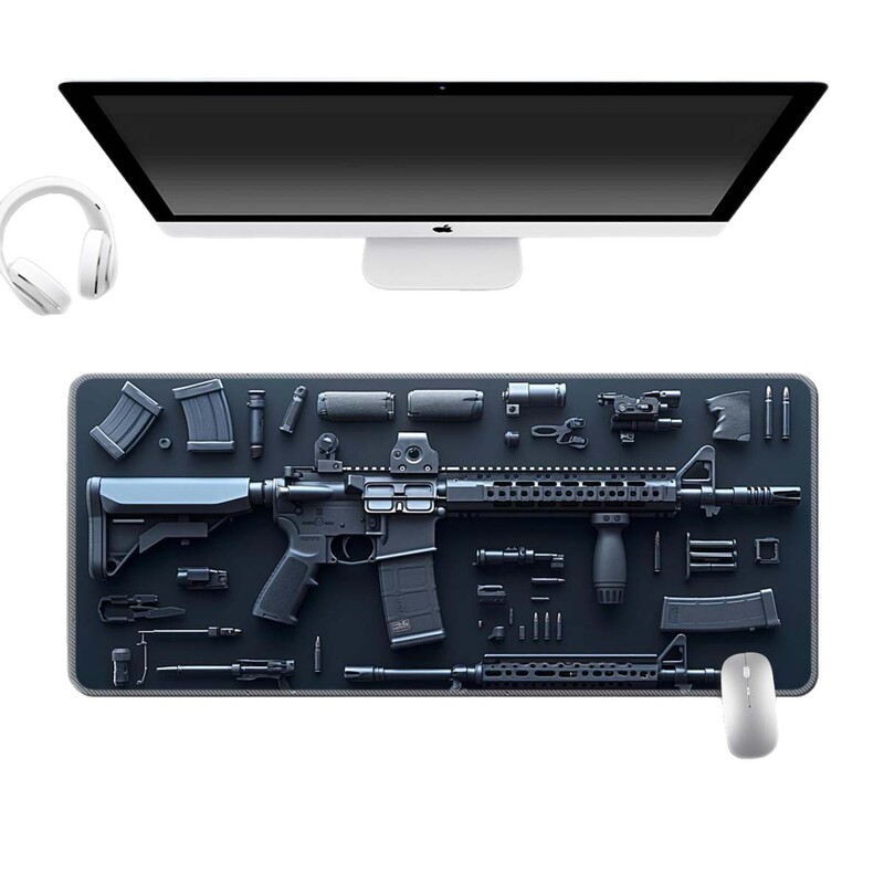 跨境军事武器吃鸡鼠标垫大号滑鼠墊枪械分解桌垫枪支mousepad装备|undefined