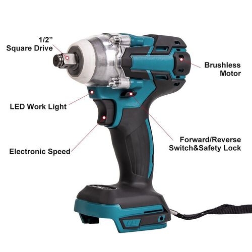 Brushless high-power lithium battery electric wrench power driver automotive repair scaffolding worker impact wrench overseas Makita model